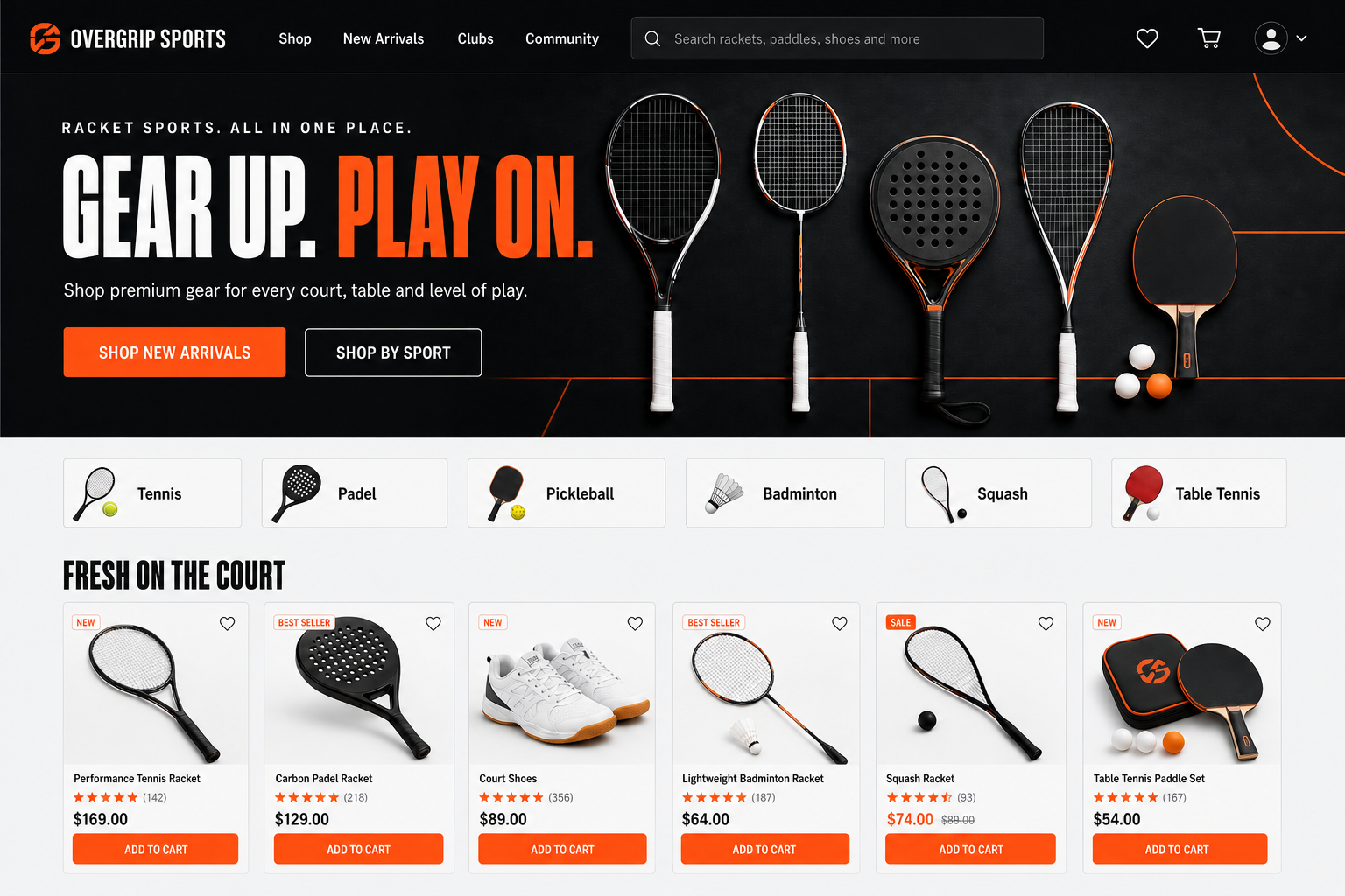 Preview of the future Overgrip Sports online store